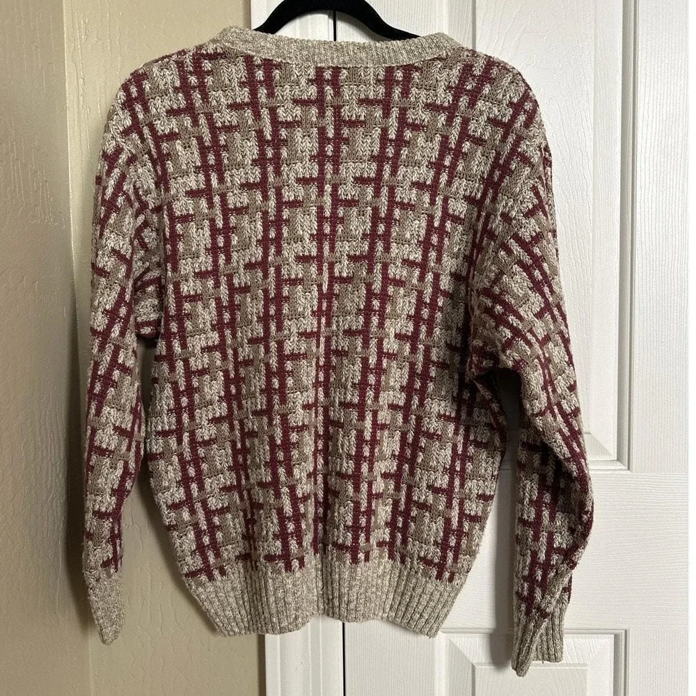 Vintage 90s Tundra Canada 3D Knit Sweater |‎ Coogi Style Multicolor Abstract M